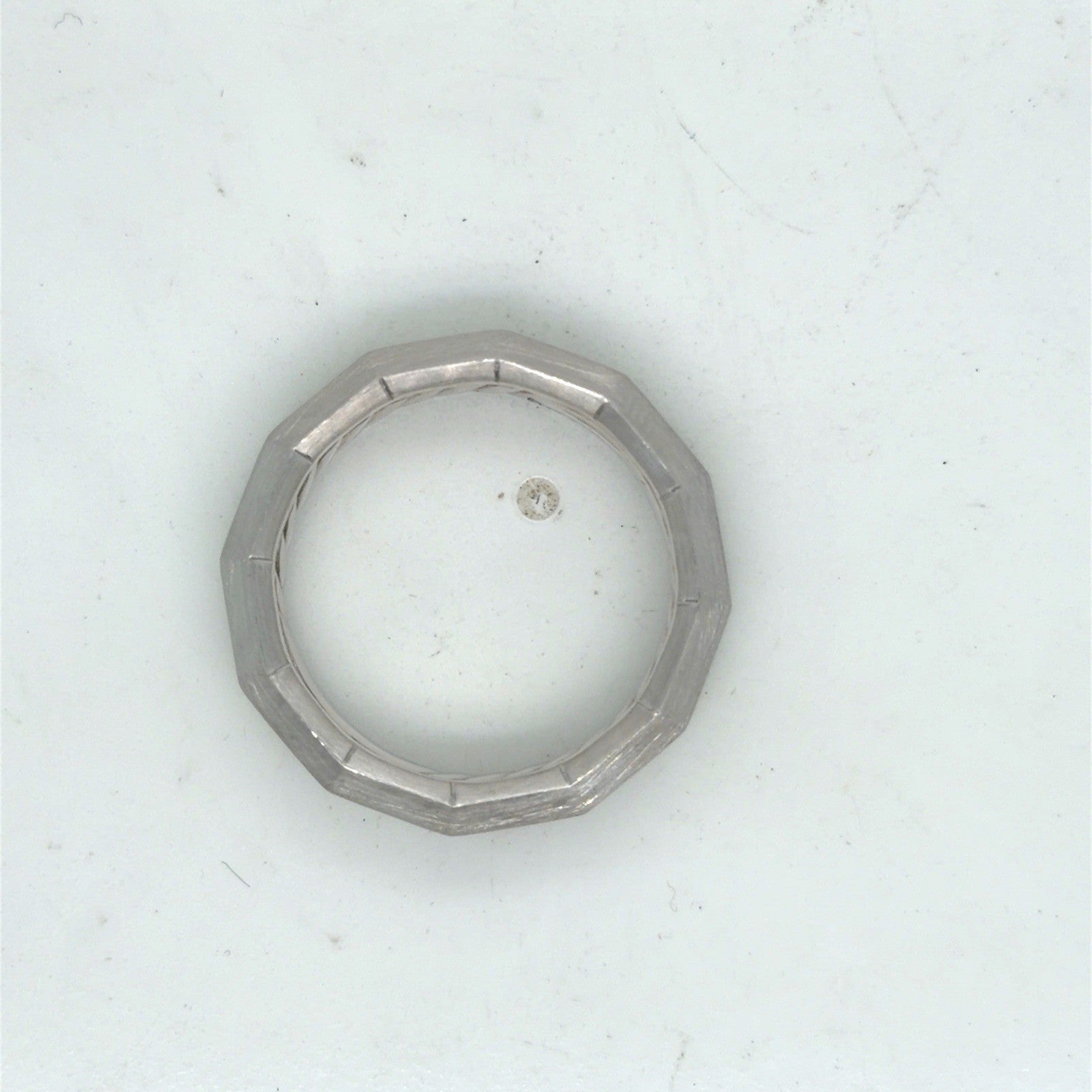 David Yurman Faceted Band Ring Brushed 18k White Gold 6 mm Size 8 — view 11
