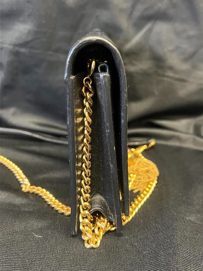 Saint Laurent Classic KATE Monogram Tassel Chain Wallet Leather BLACK/GOLD (view 2)