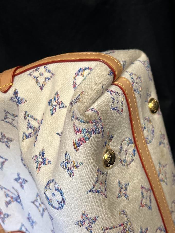 Louis Vuitton Monogram Jaquard Carryall PM Shoulder Bag, Pouch & Mirror Name Tag (view 20)