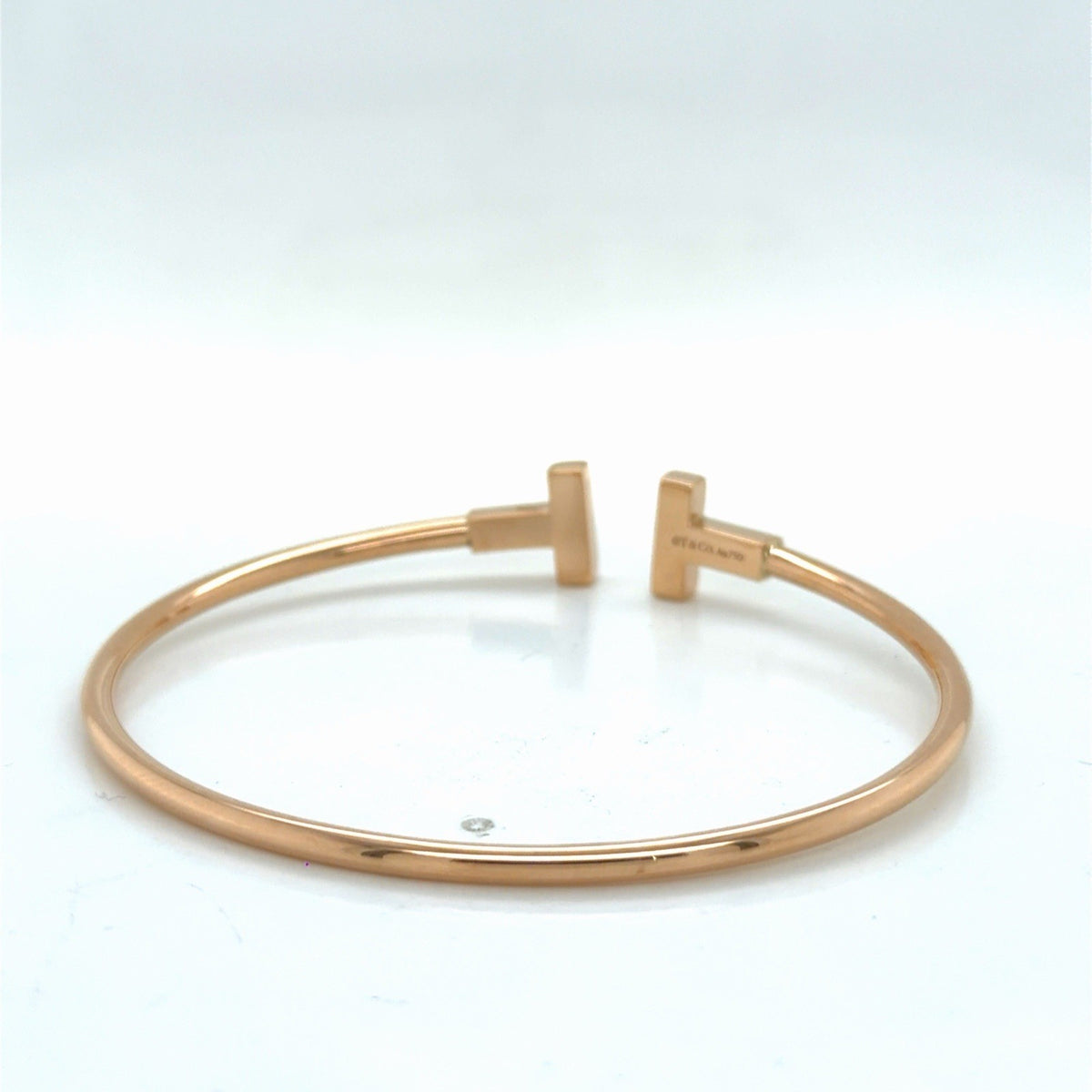 Tiffany & Co. T Wire Bracelet 18k Rose Gold Size Medium 6.25 in (view 6)