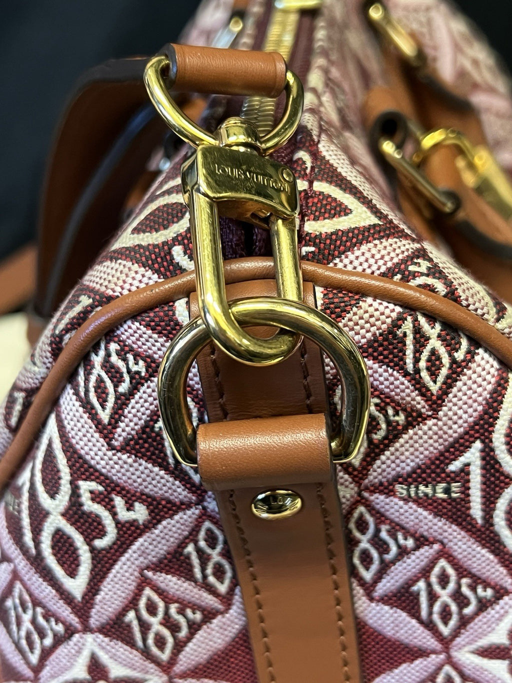 Louis Vuitton Speedy Bandouliere 25 Burgundy Jacquard 1854 Limited Edition (view 20)