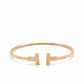 Tiffany & Co. T Wire Bracelet 18k Rose Gold Size Medium 6.25 in (view 1)