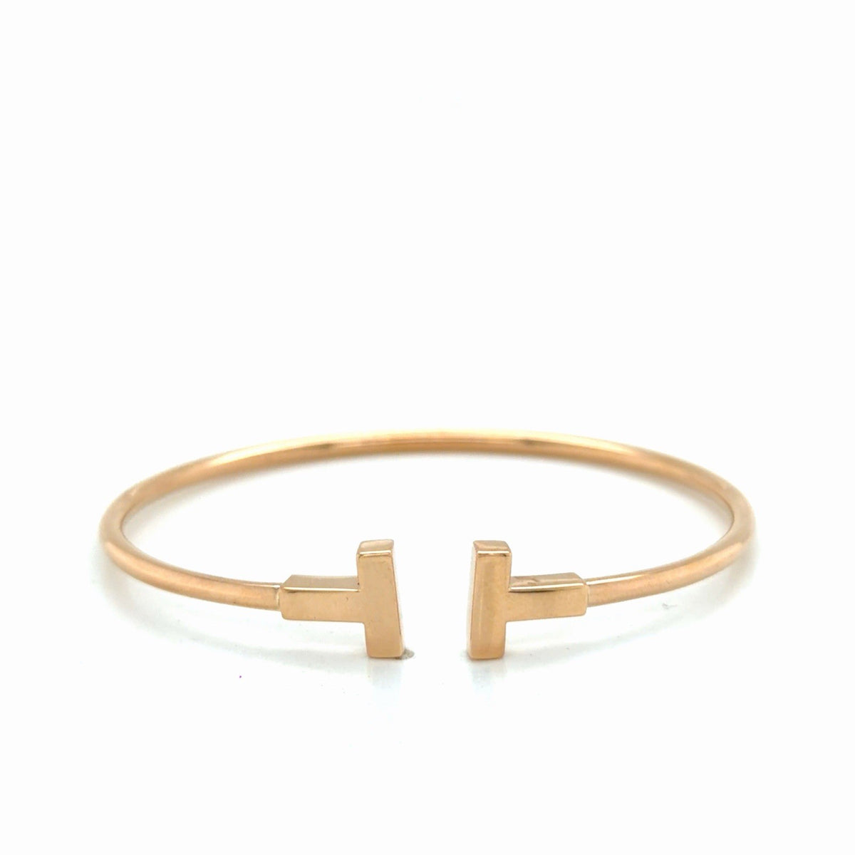 Tiffany & Co. T Wire Bracelet 18k Rose Gold Size Medium 6.25 in (view 1)