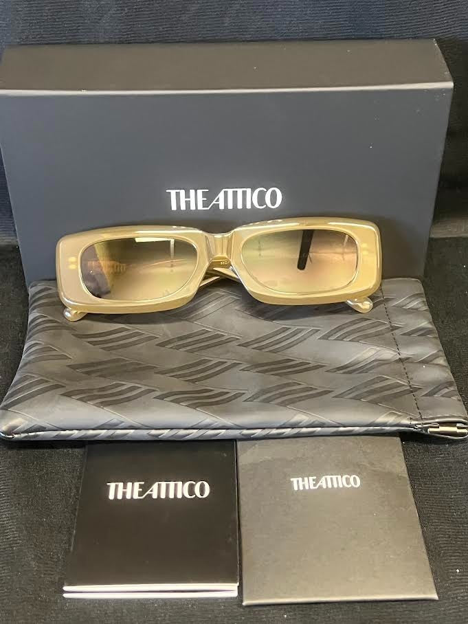 The Attico x Linda Farrow Mini Marfa Sunglasses Mastice ATTICO16C28SUN 140mm (view 3)