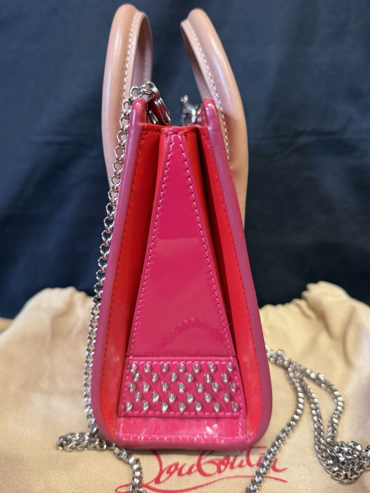 Christian Louboutin Nano Paloma Bag Pink Removable Chain Strap (view 4)
