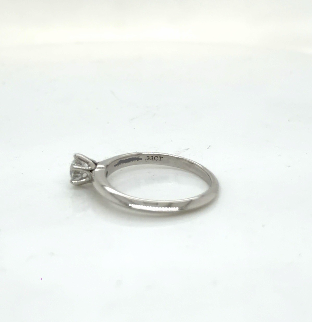Tiffany & Co. 0.33ct Round Brilliant Diamond Solitaire Engagement Ring Size 4.5 (view 9)