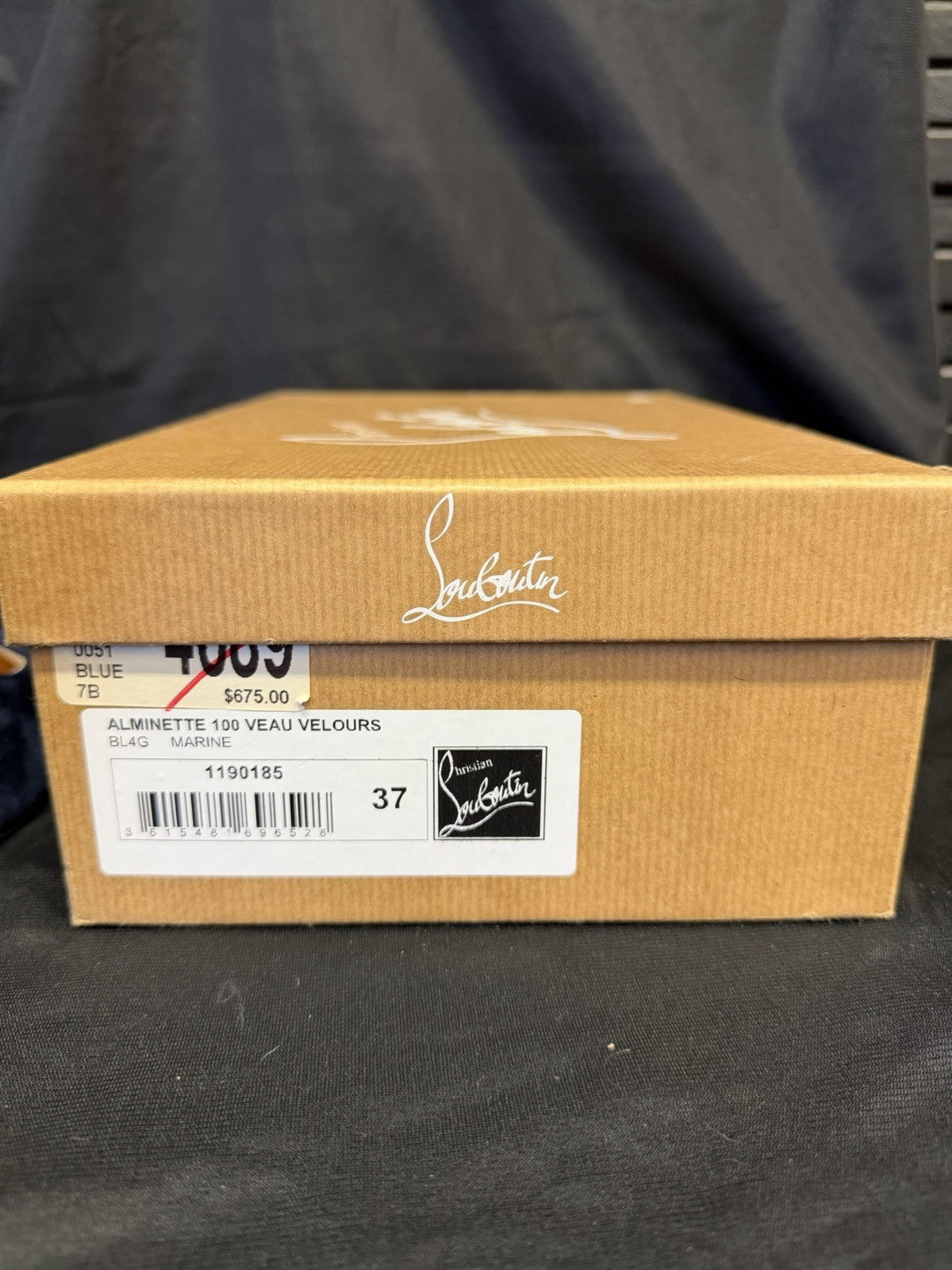 Christian Louboutin Kate Navy Blue Velour Pumps Size 37(US 7) (view 11)