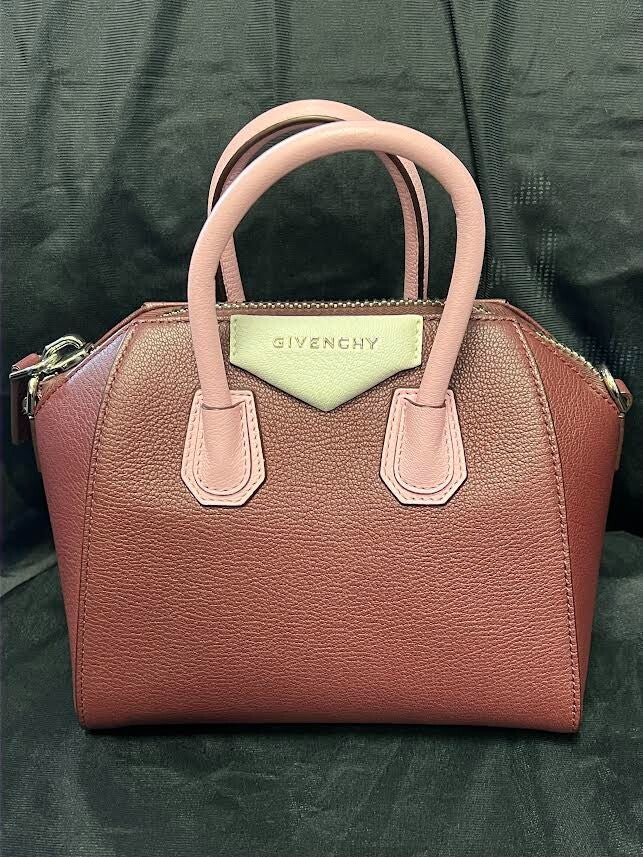 Givenchy Goatskin Mini Tri-color Antigona Burgundy Pink White Top Handle Bag (view 11)