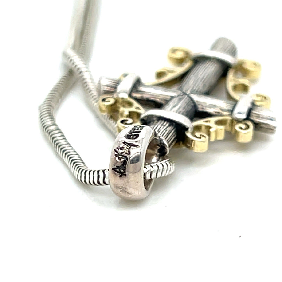 Ann King Sterling Silver 925 18K Yellow Gold Queen's Cross Ivy Pendant Necklace (view 5)
