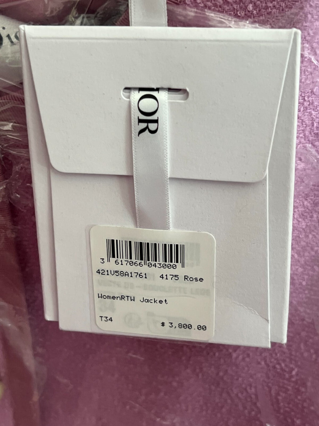 Christian Dior Cropped Jacket Pink Wool & Cotton Blend Boulce Size 34/US 0 (view 5)