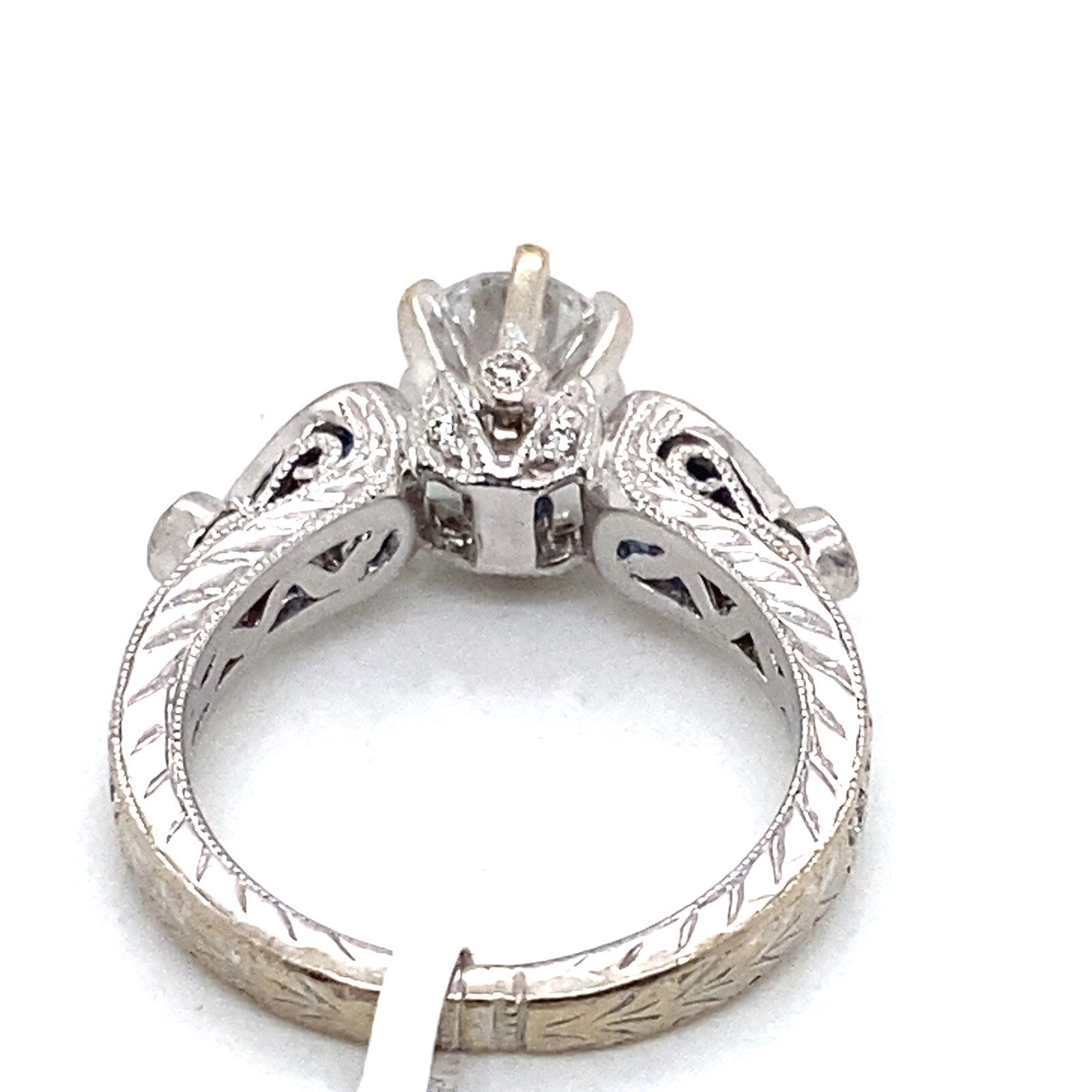 Shane Co. Engagement ring Shane & Co. design RB diamond 0.70ct E I1 with sapphires 14Kw — view 4