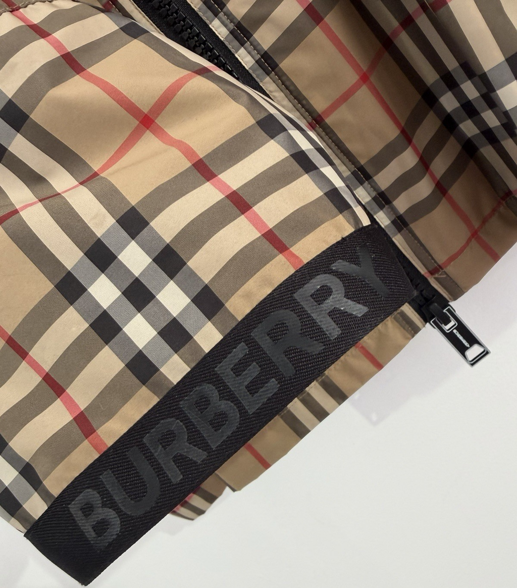 Burberry Check Hooded Jacket Drawstring Long Sleeve US Size 2 (view 12)
