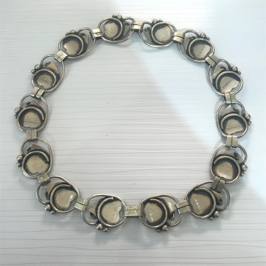 ALPHONSE LAPAGLIA DESIGNED SIGNED STERLING SILVER 113 LEAF NECKLACE VINTAGE 17in — view 4