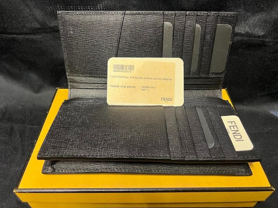 Fendi Monster Leather Wallet 7M0186 1CM F0U9N with Zip Pocket Credit Cards (view 5)