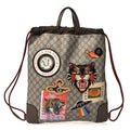 GUCCI SOFT GG SUPREME MONOGRAM DRAWSTRING BACKPACK EMBROIDERED PATCHES — Certified Authentic | San Diego Jewelry Buyers