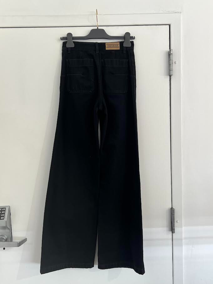 CHRISTIAN DIOR FLARED DENIM PANTS BLACK SIZE 34 (US 0) 512P04A3039 9000 NOIR2