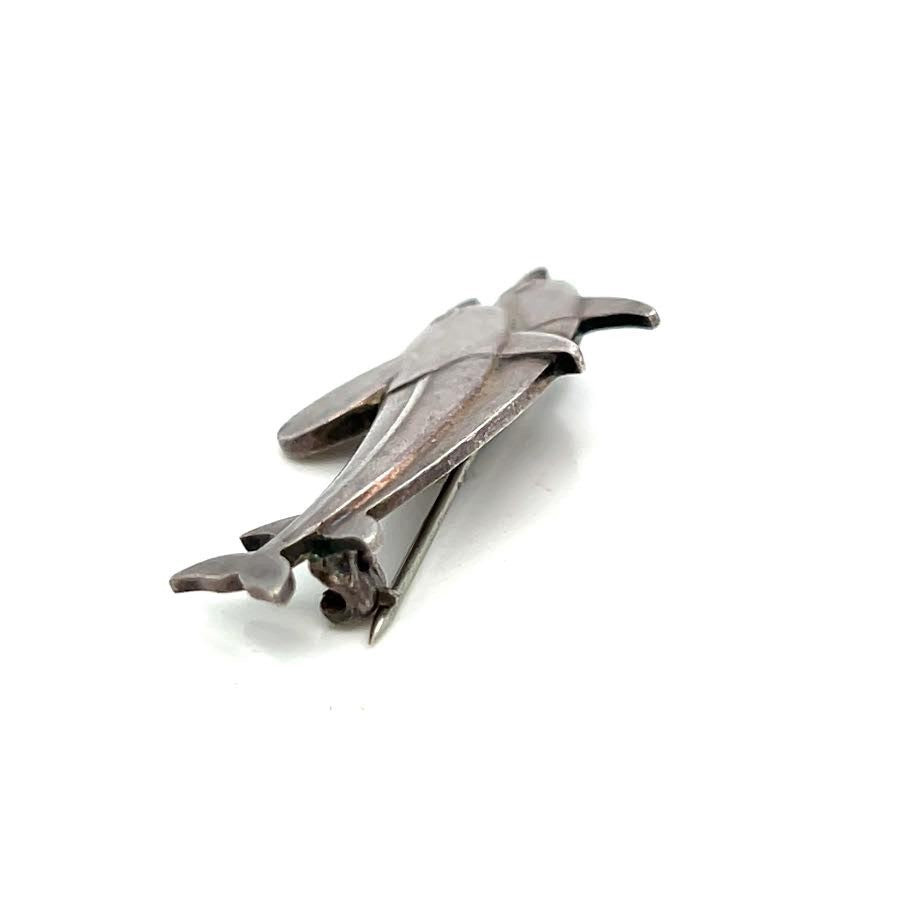Georg Jensen Denmark Design #317 Sterling Silver Two Dolphin Vintage Brooch Pin — view 5