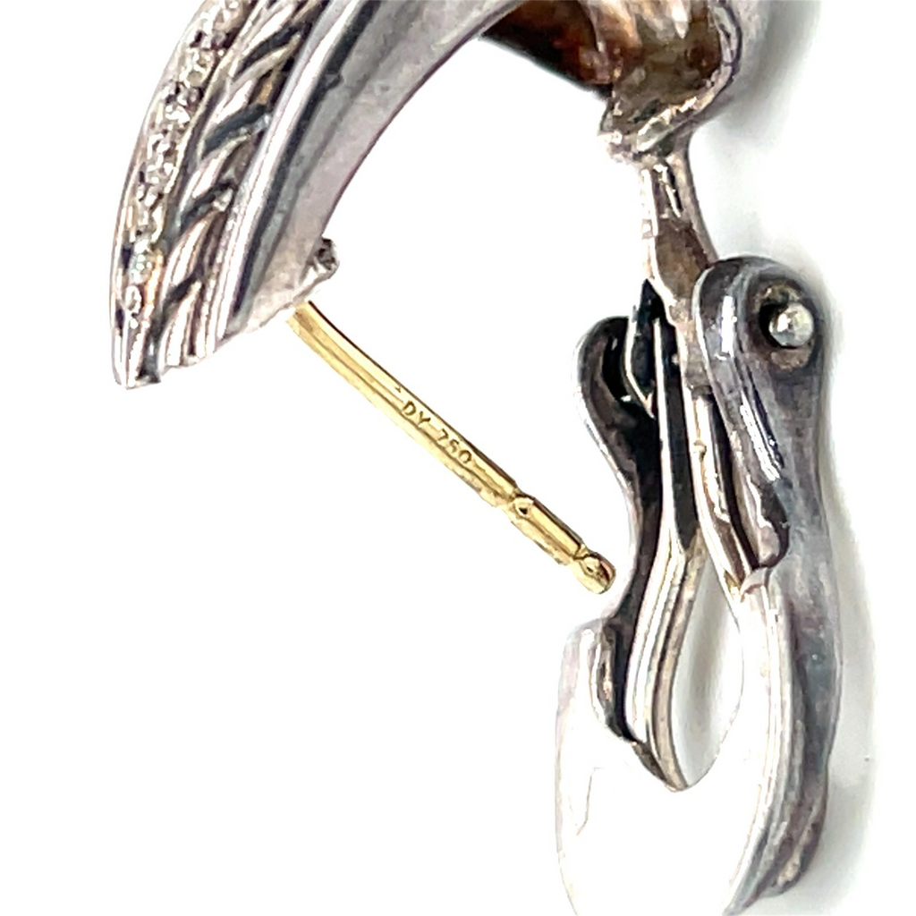 DAVID YURMAN DIAMOND STERLING SILVER 925/18K GOLD HOOP EARRINGS — view 7