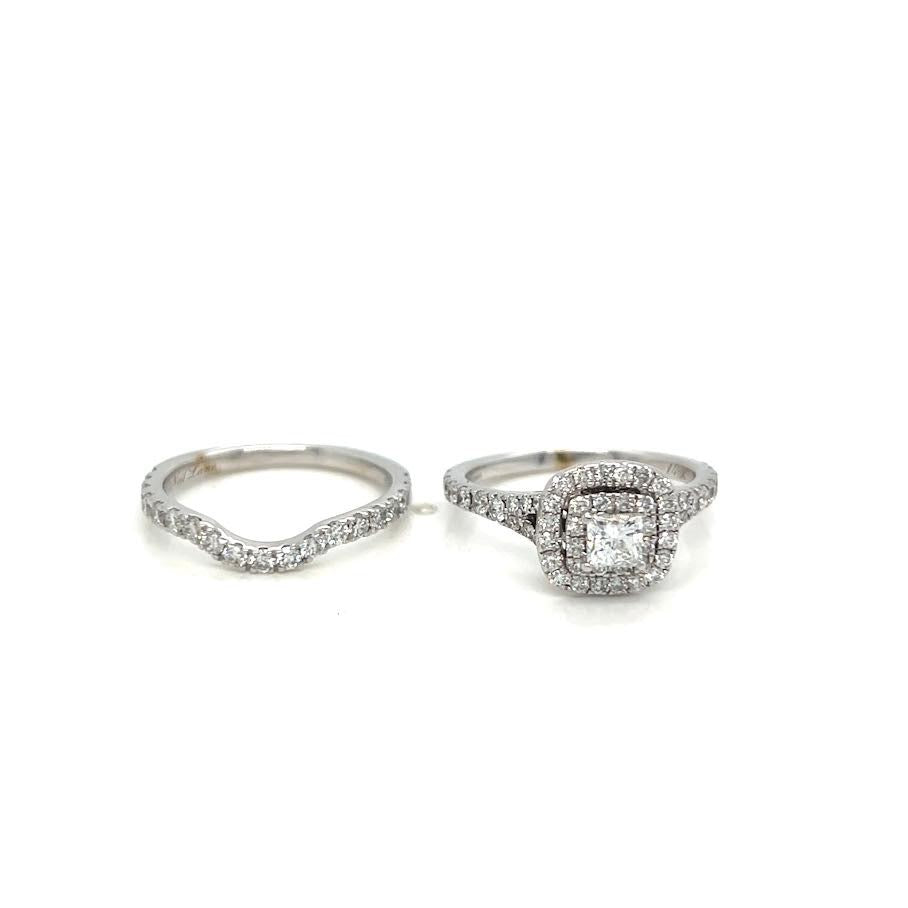 Neil Lane 2 Piece Wedding/engagement Diamond Ring Set 14K White Gold Size 5.75 (view 9)