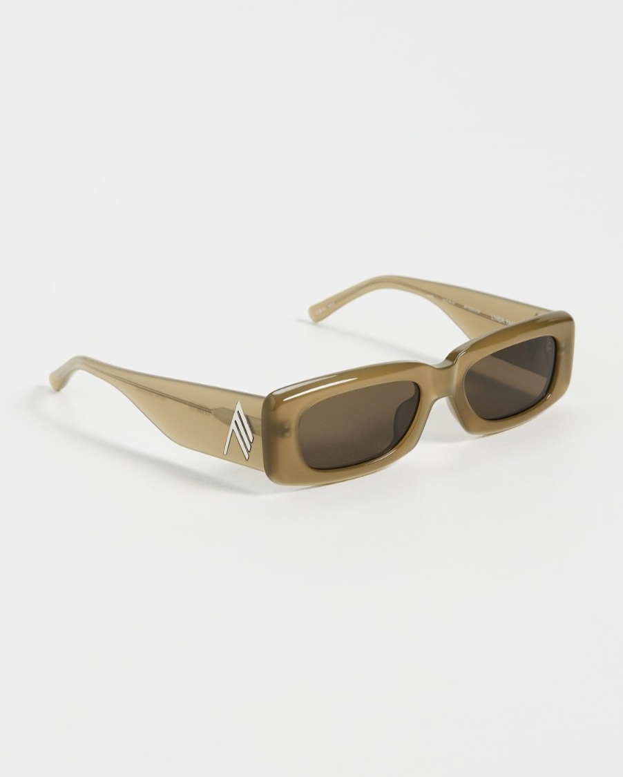 The Attico x Linda Farrow Mini Marfa Sunglasses Mastice ATTICO16C28SUN 140mm (view 1)