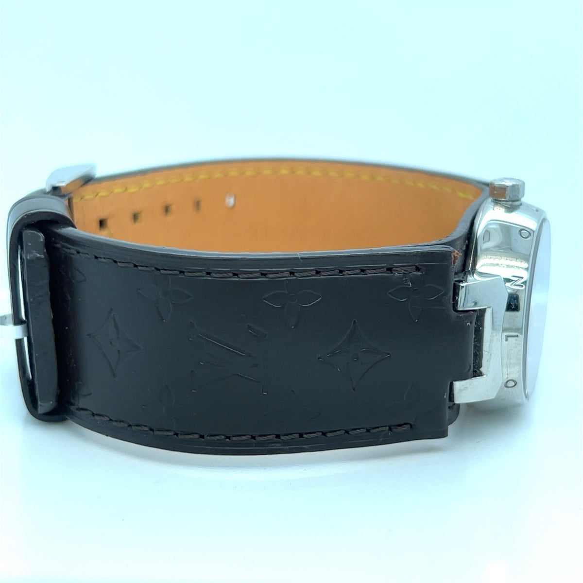 Louis Vuitton Tambour Watch Brown Stainless Steel Leather 28mm Q1211 (view 3)