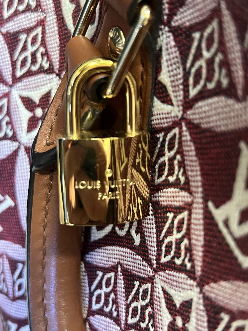 Louis Vuitton Speedy Bandouliere 25 Burgundy Jacquard 1854 Limited Edition (view 18)