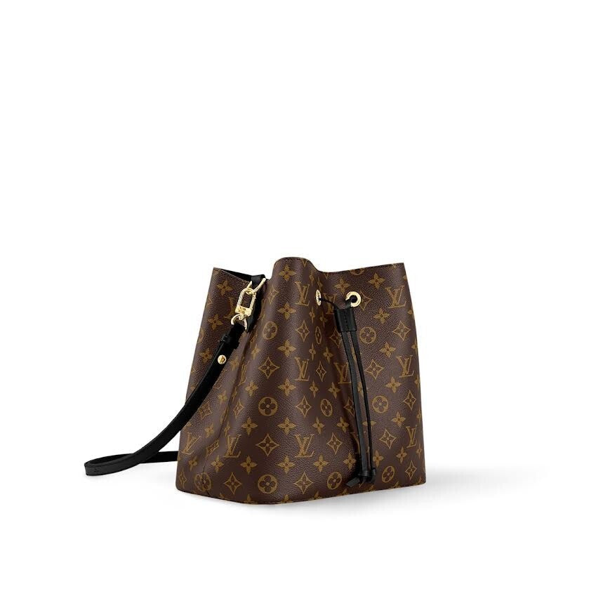 LOUIS VUITTON NEONOE MM BLACK MONOGRAM M44020 DRAWSTRING BUCKET BAG — view 2