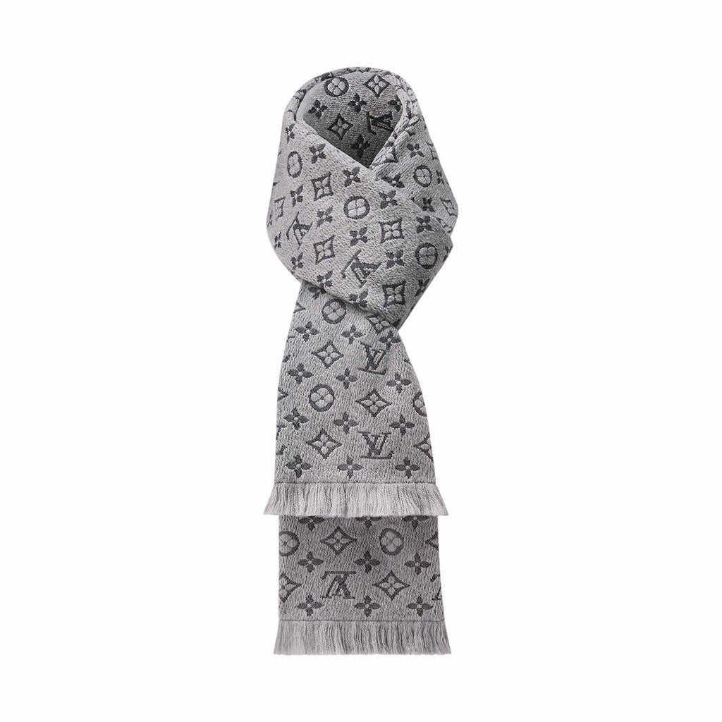 Louis Vuitton Monogram Classic Scarf Wool Jacquard Light Grey M70932 (view 3)