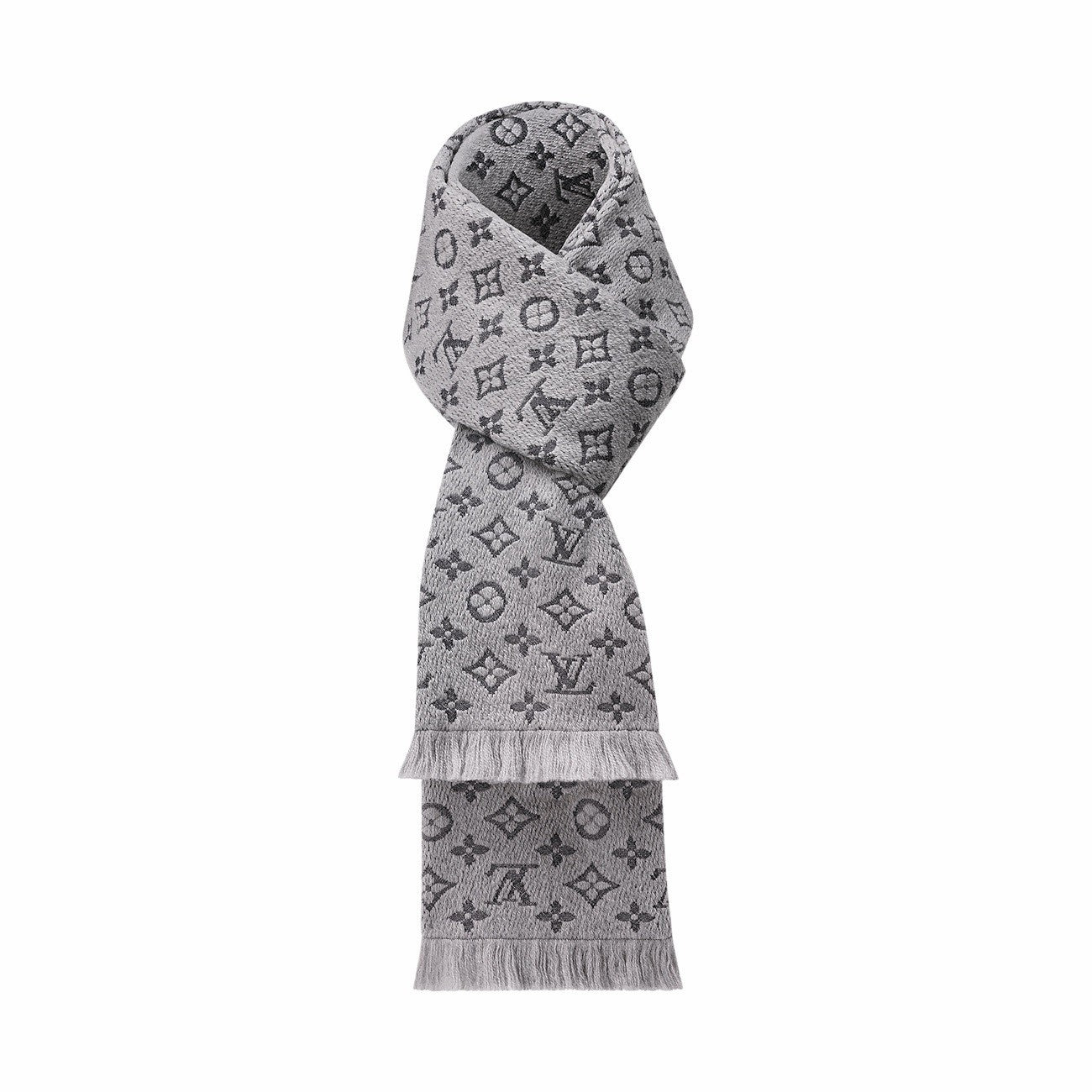 Louis Vuitton Monogram Classic Scarf Wool Jacquard Light Grey M709322