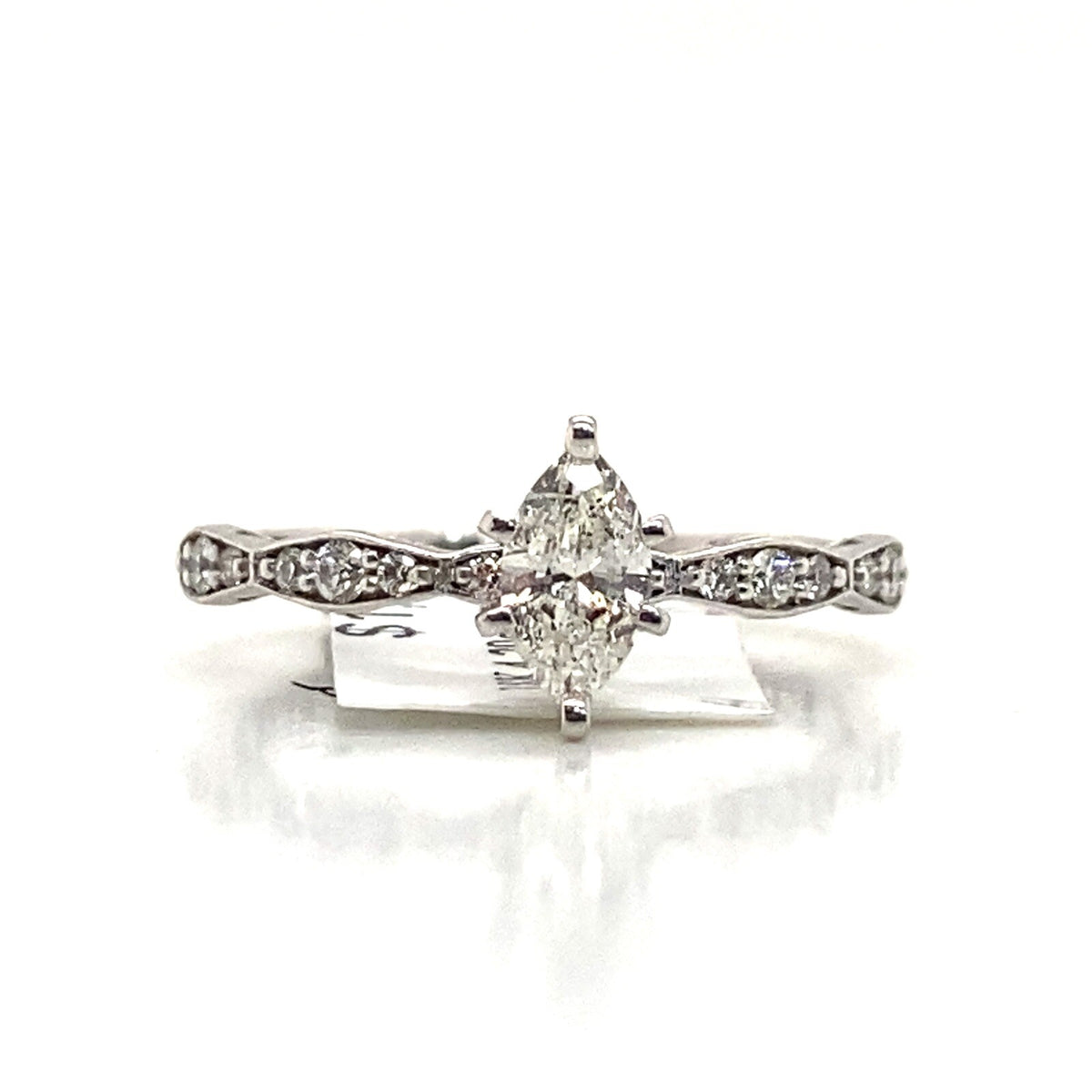 0.50tcw Tacori 18k White Gold Accented Diamond Engagement Ring 0.33ct Marquise (view 2)