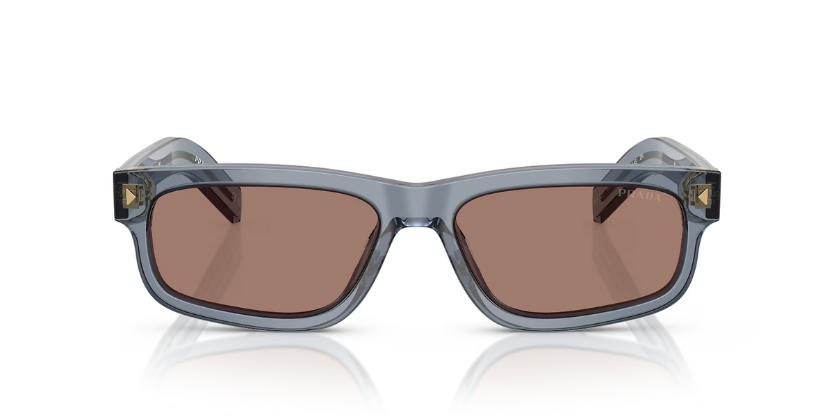 Prada sunglasses PR B11S Transparent ocean Brown Mirror Internal Grey (view 3)