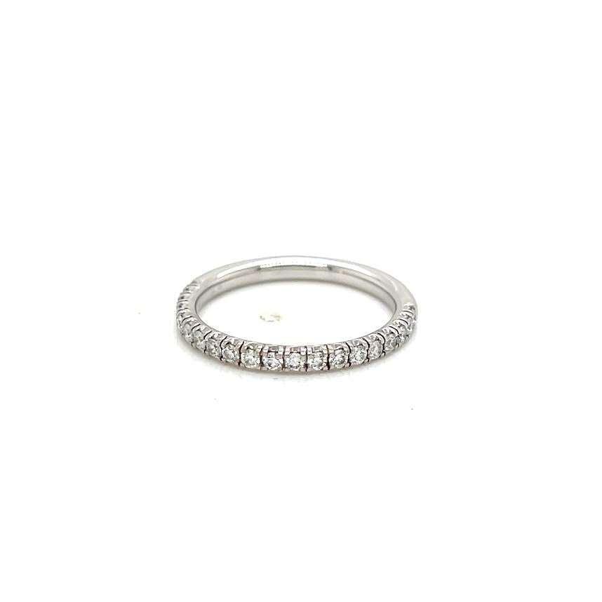 CARTIER ENTICILLE DE CARTIER WEDDING RING 2mm SEMI-PAVED PLATINUM SIZE 49 (5) — Certified Authentic | San Diego Jewelry Buyer
