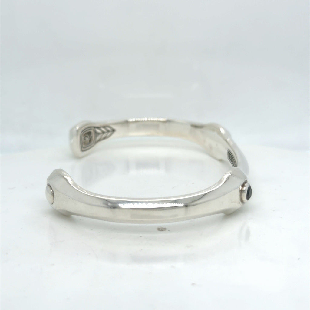 David Yurman Anvil Cuff Bracelet Sterling Silver Black Diamond Size Medium — view 7