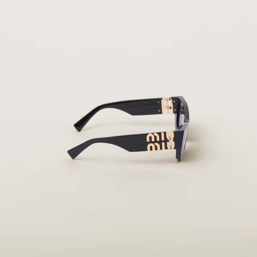 New Miu Miu Glimpse 09WS Black with Dark Grey Lenses Sunglasses (view 3)
