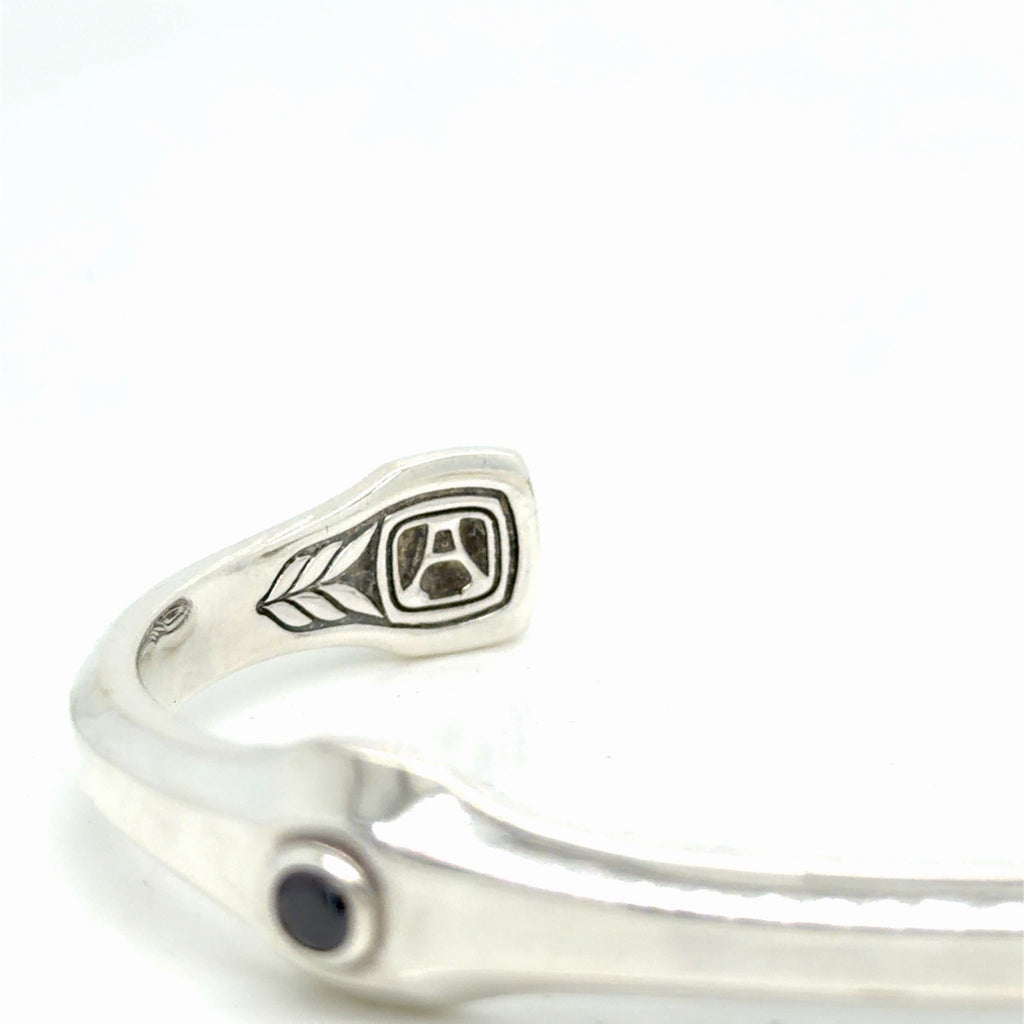 David Yurman Anvil Cuff Bracelet Sterling Silver Black Diamond Size Medium — view 12