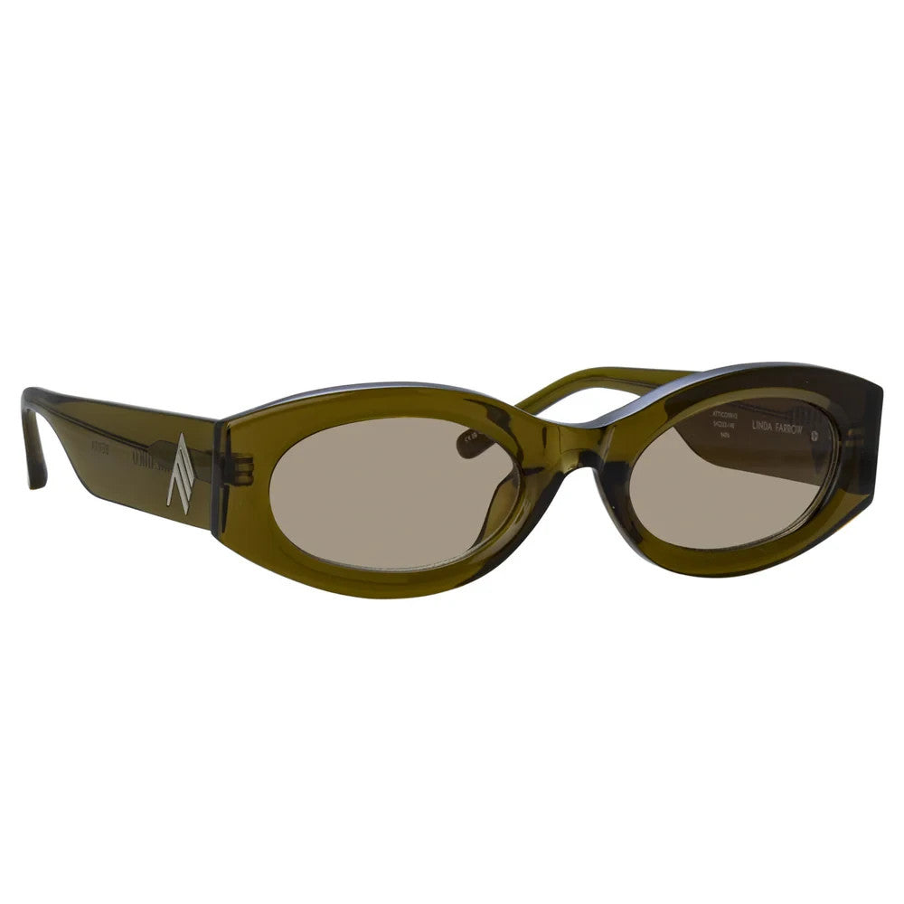 The Attico x Linda Farrow Berta Sunglasses Olive ATTICO38C12SUN 140mm 54-22 (view 1)