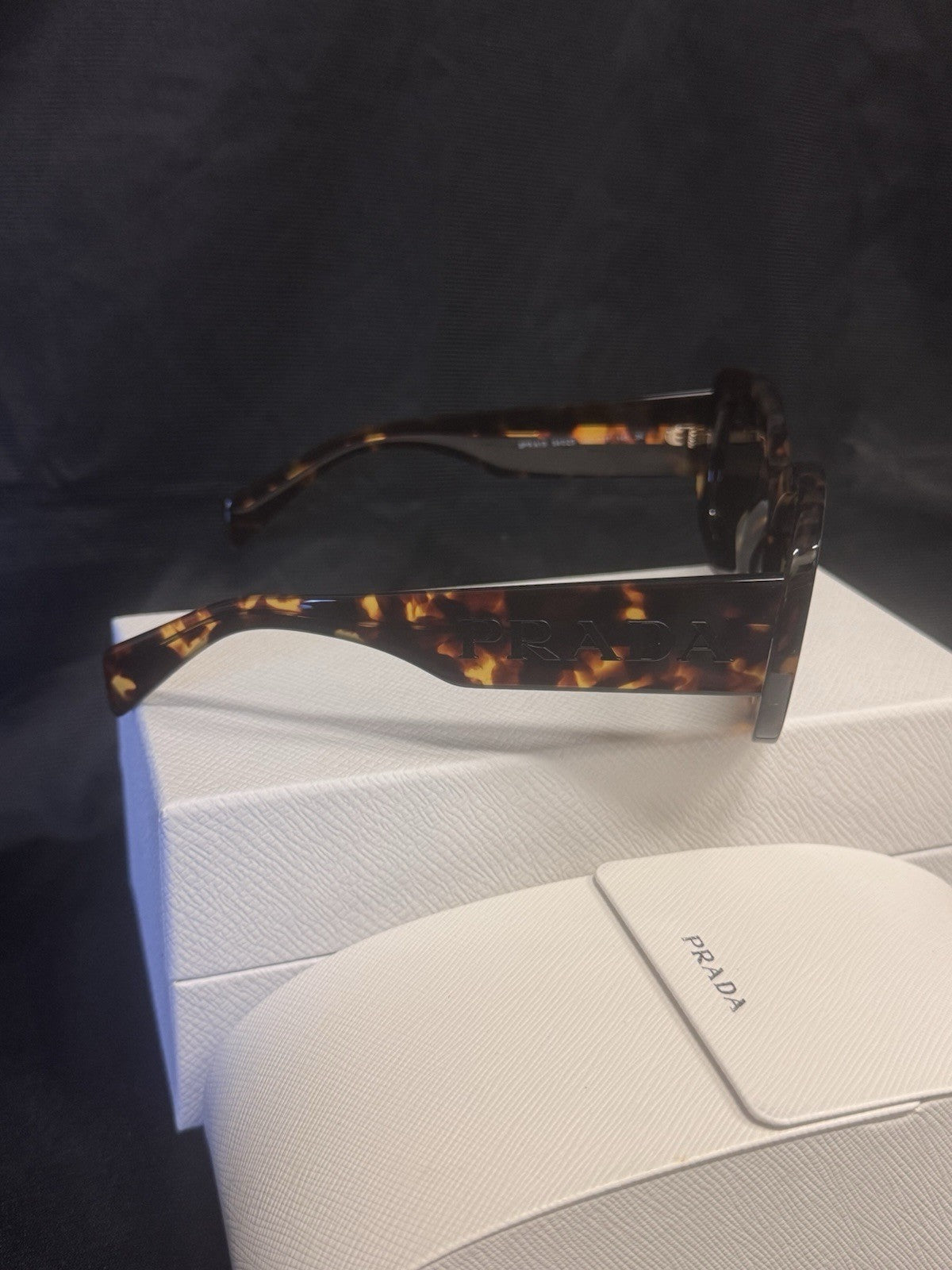 PRADA HONEY TORTOISE FRAME DARK BROWN LENS PR A13S 145MM/ 54-23MM SUNGLASSES — view 7