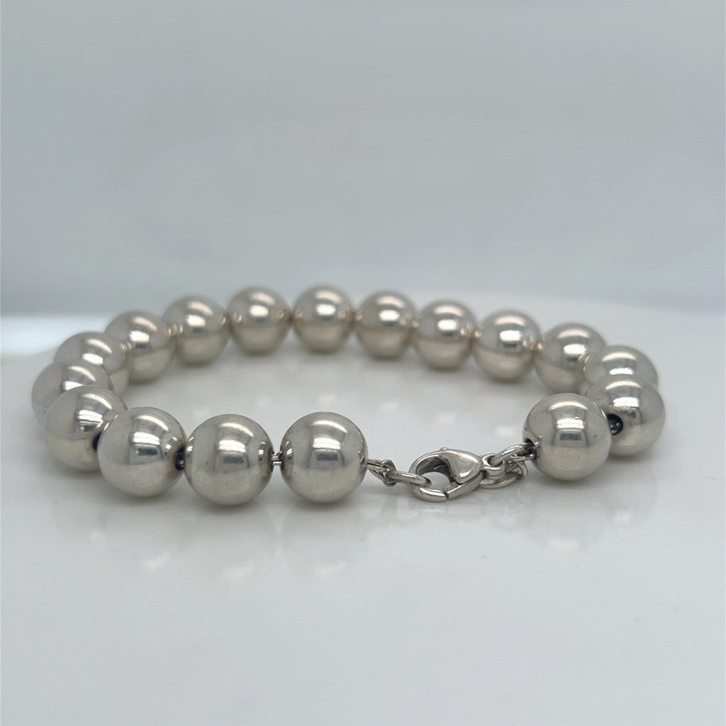 TIFFANY & CO. BRACELET HARDWEAR BALL BEAD SMALL/ 7 in STERLING SILVER 10mm — view 5