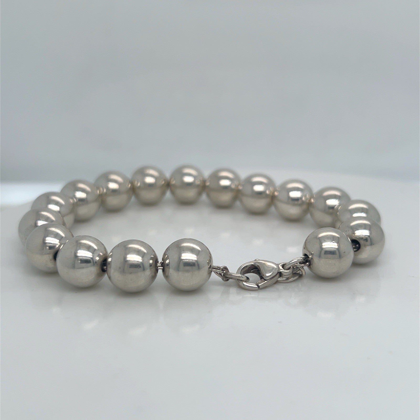 TIFFANY & CO. BRACELET HARDWEAR BALL BEAD SMALL/ 7 in STERLING SILVER 10mm — view 5