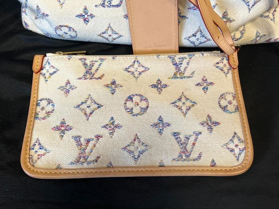 Louis Vuitton Monogram Jaquard Carryall PM Shoulder Bag, Pouch & Mirror Name Tag (view 10)