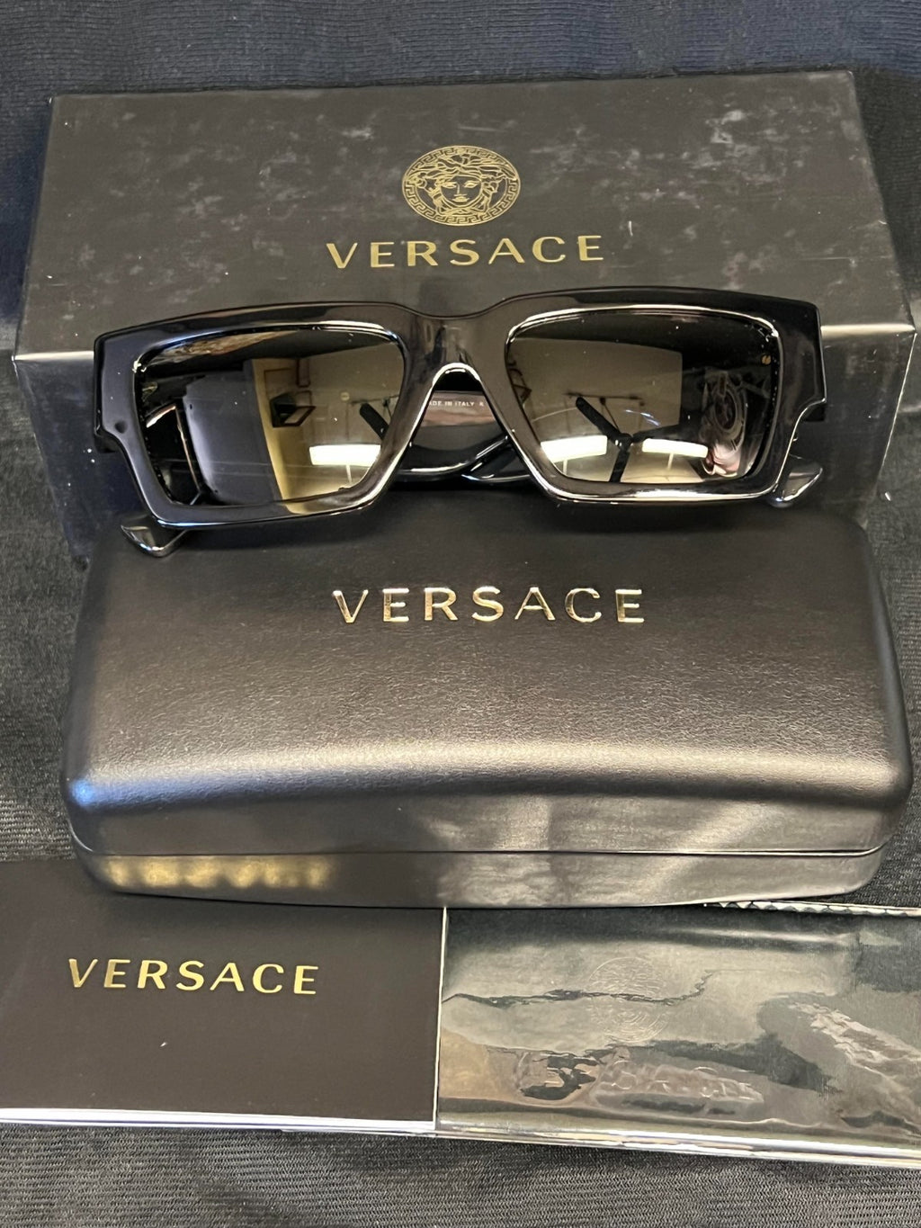 Versace Sunglasses VE4459 GB1/87 54-18 Black Frame Dark Grey Lens 140mm (view 6)