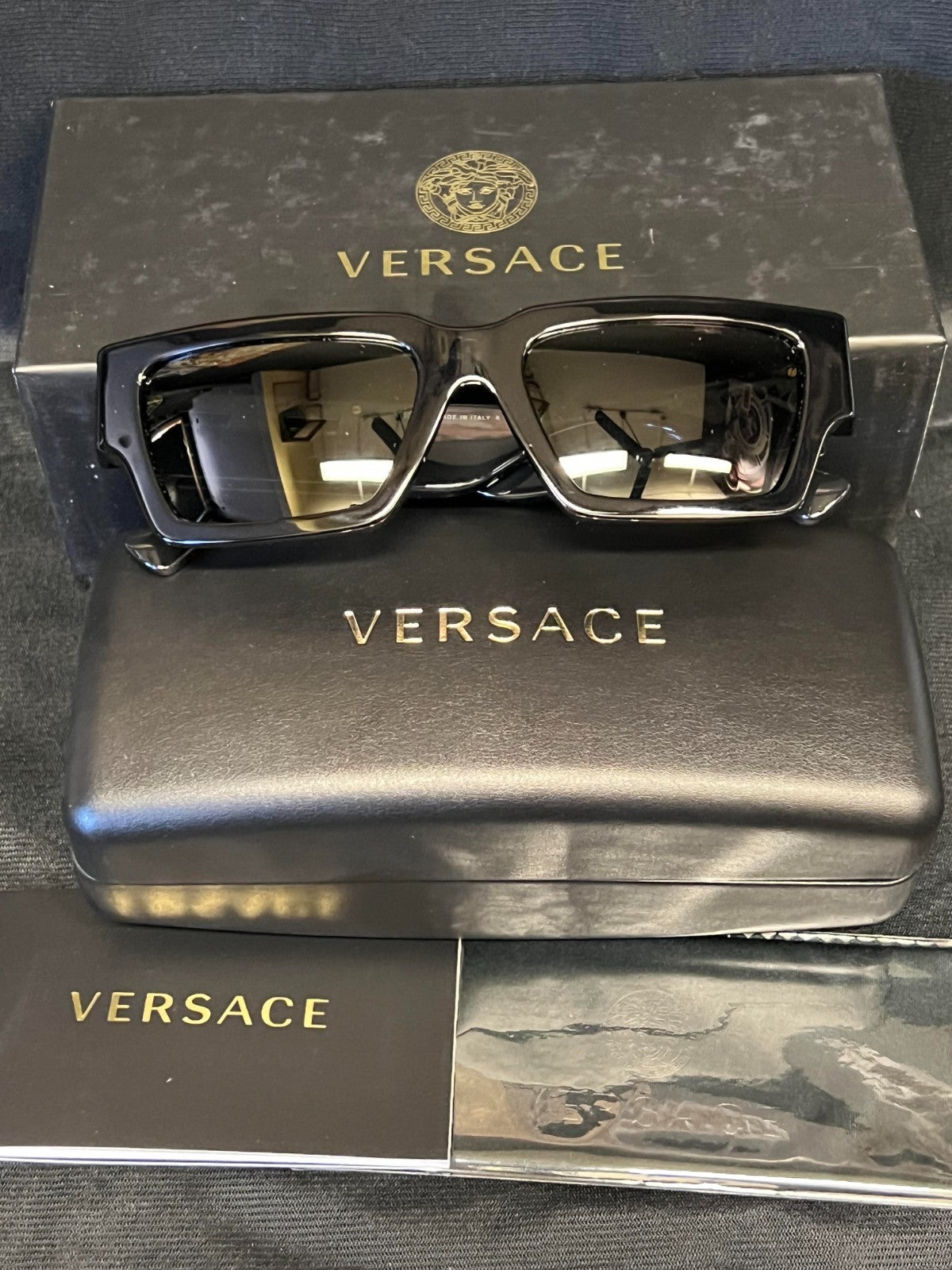 Versace Sunglasses VE4459 GB1/87 54-18 Black Frame Dark Grey Lens 140mm (view 6)