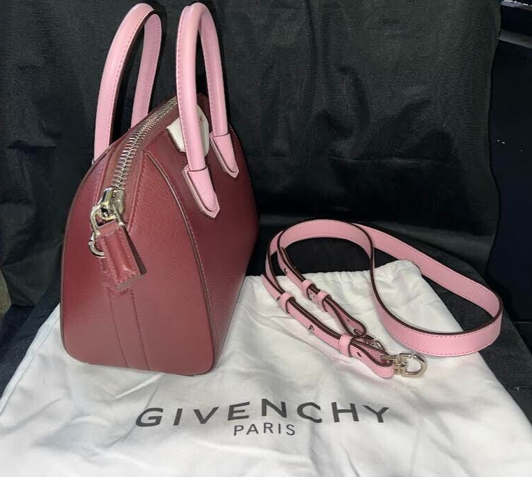 Givenchy Goatskin Mini Tri-color Antigona Burgundy Pink White Top Handle Bag (view 3)