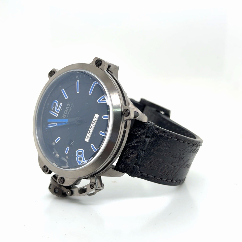 U-Boat Capsule 50mm Automatic PVD BK BL UB8806 Black Dial, Steel, Leather (view 3)