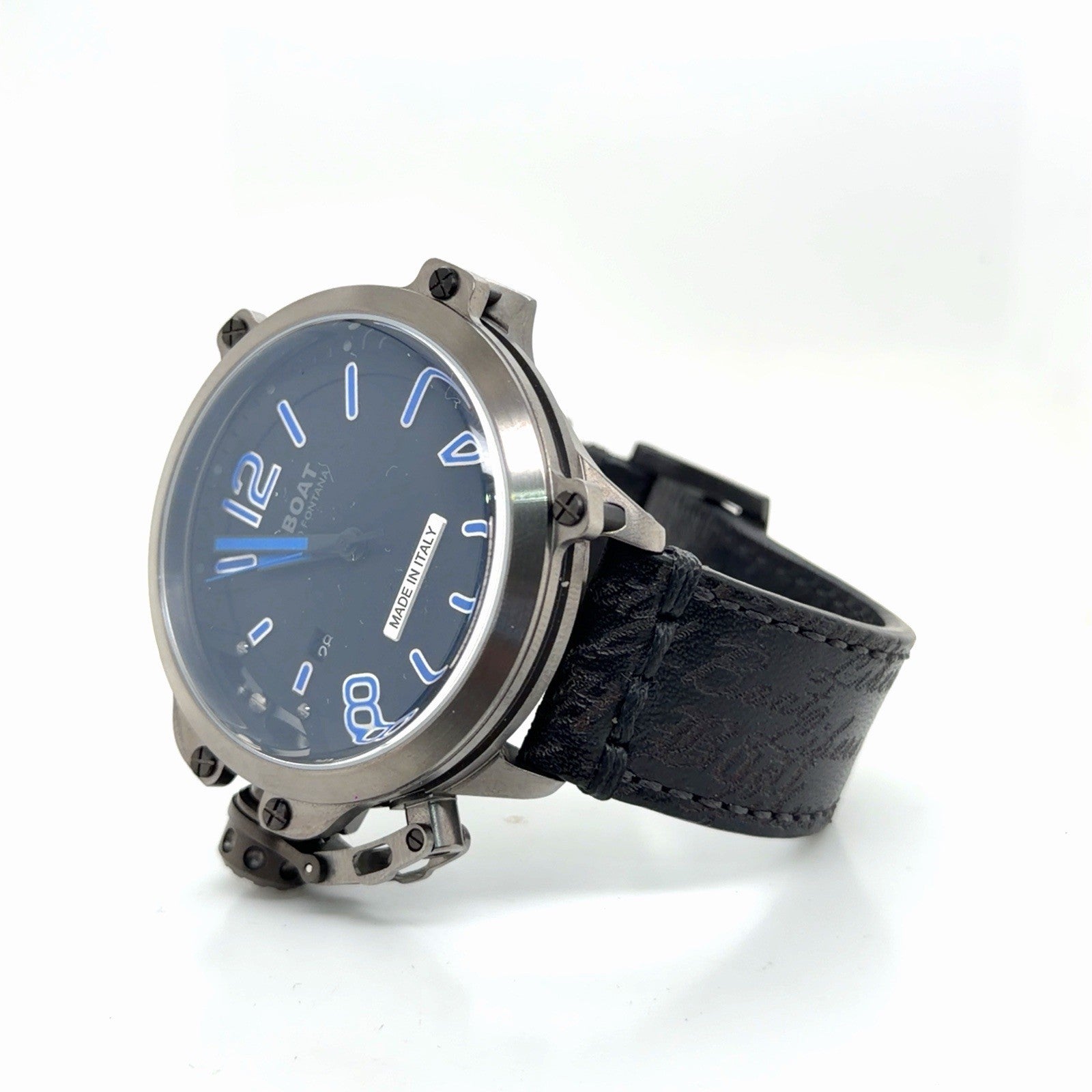 U-Boat Capsule 50mm Automatic PVD BK BL UB8806 Black Dial, Steel, Leather (view 3)