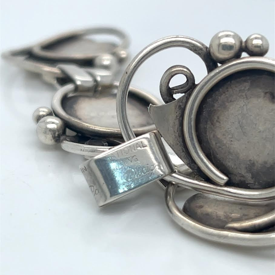 Alphonse Lapaglia Designed Sterling Silver Leaf Bracelet Vintage 7.5 in (view 4)