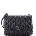 Chanel Chain Frame Flap Bag Quilted Black Lambskin Chain Link Shoulder Strap (view 1)