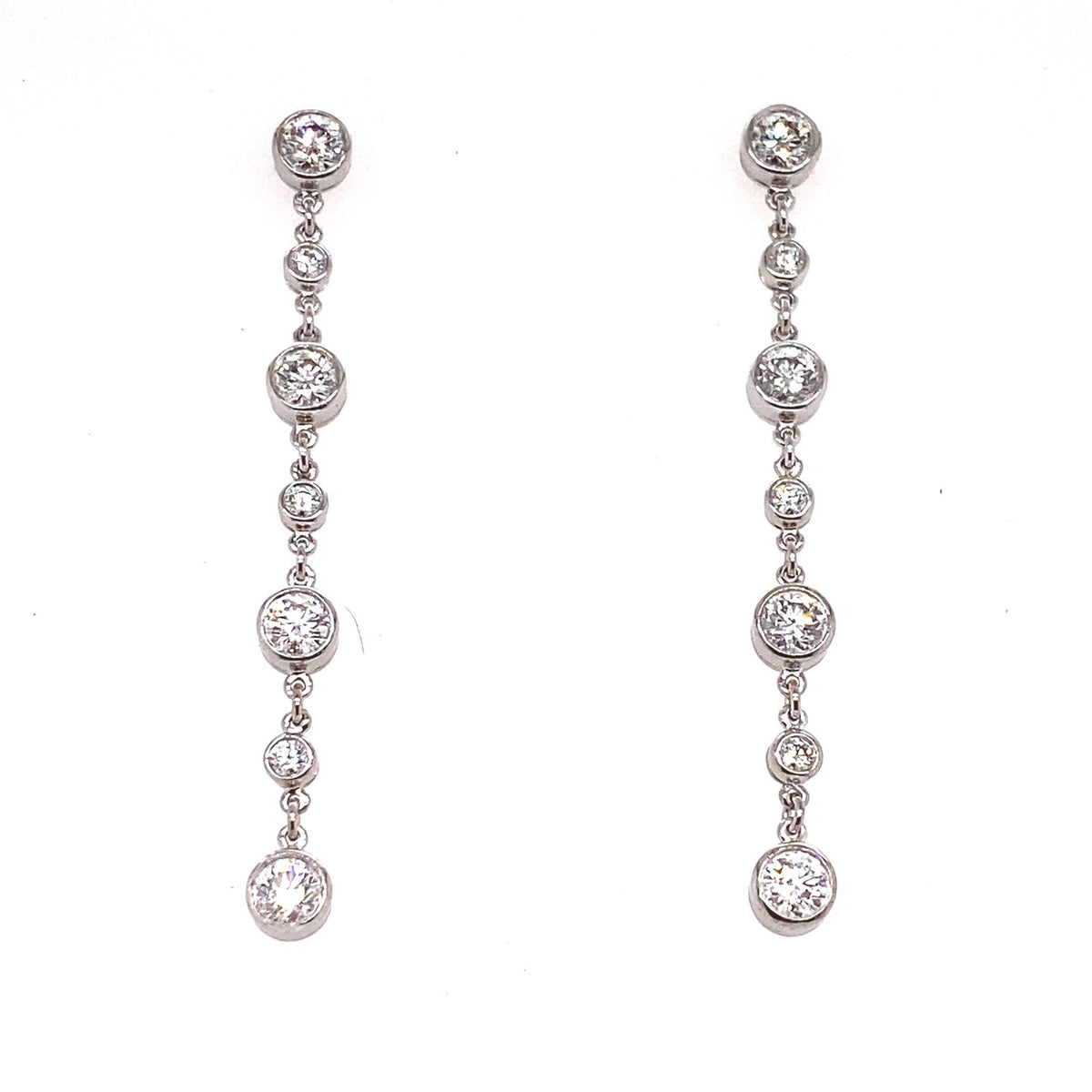 1.40tcw Tiffany & Co. Diamonds by the Yard Platinum Drop Dangle Earrings (view 2)