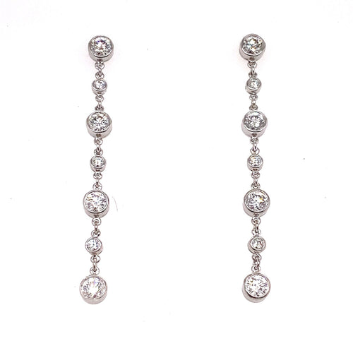 1.40tcw Tiffany & Co. Diamonds by the Yard Platinum Drop Dangle Earrings (view 2)