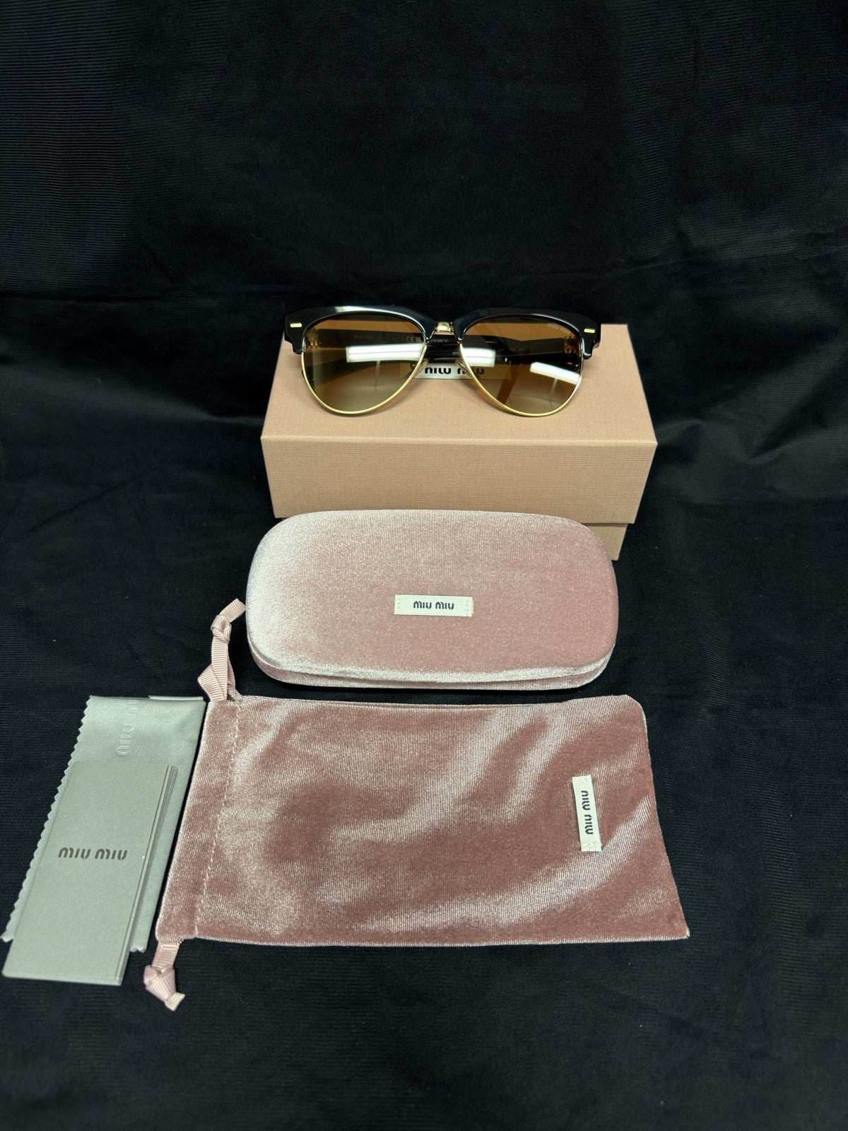 Miu Miu Sunglasses Mu 09zs Black Brown 1AB2Z1 57-16 (view 6)